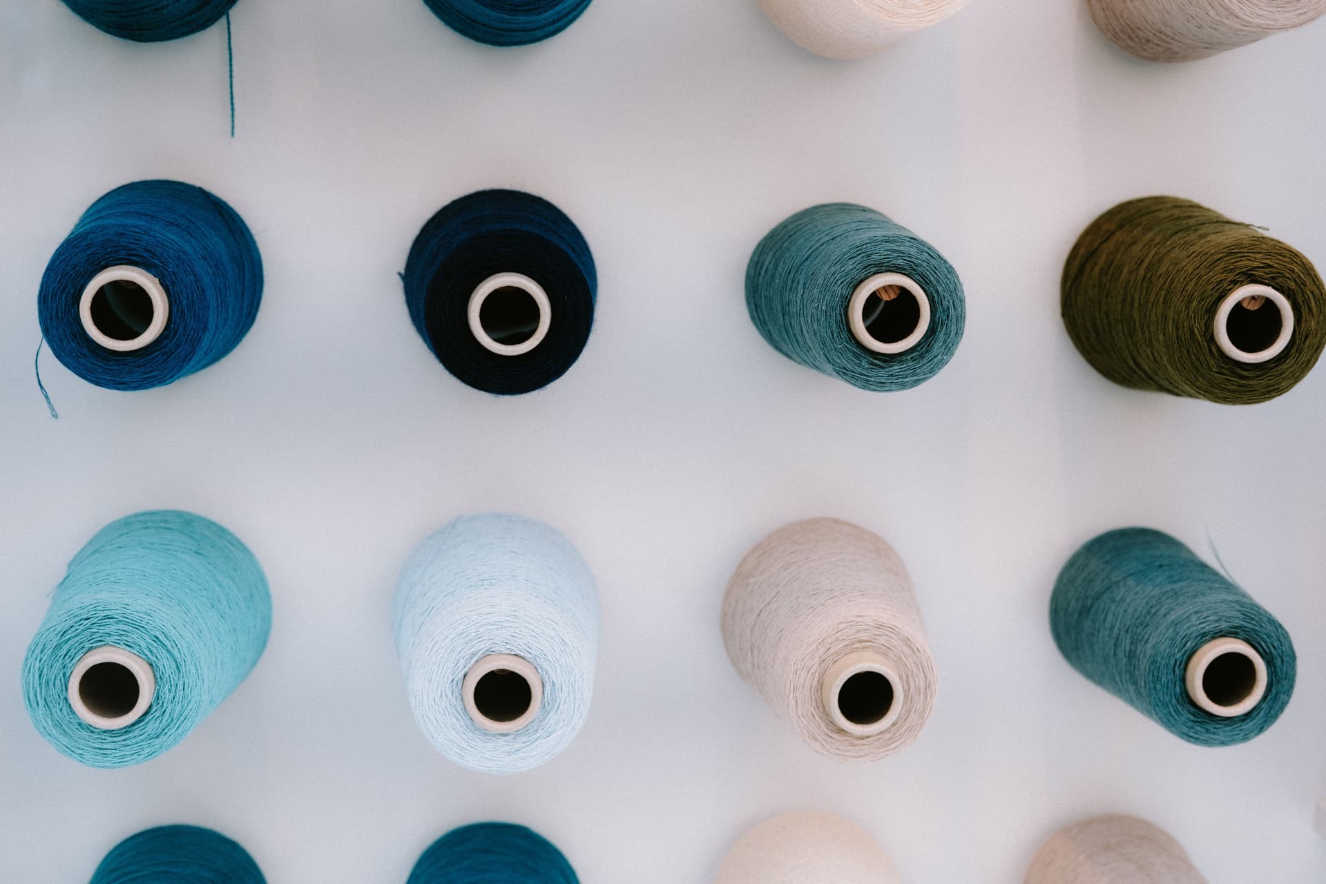Wall of thread spools
